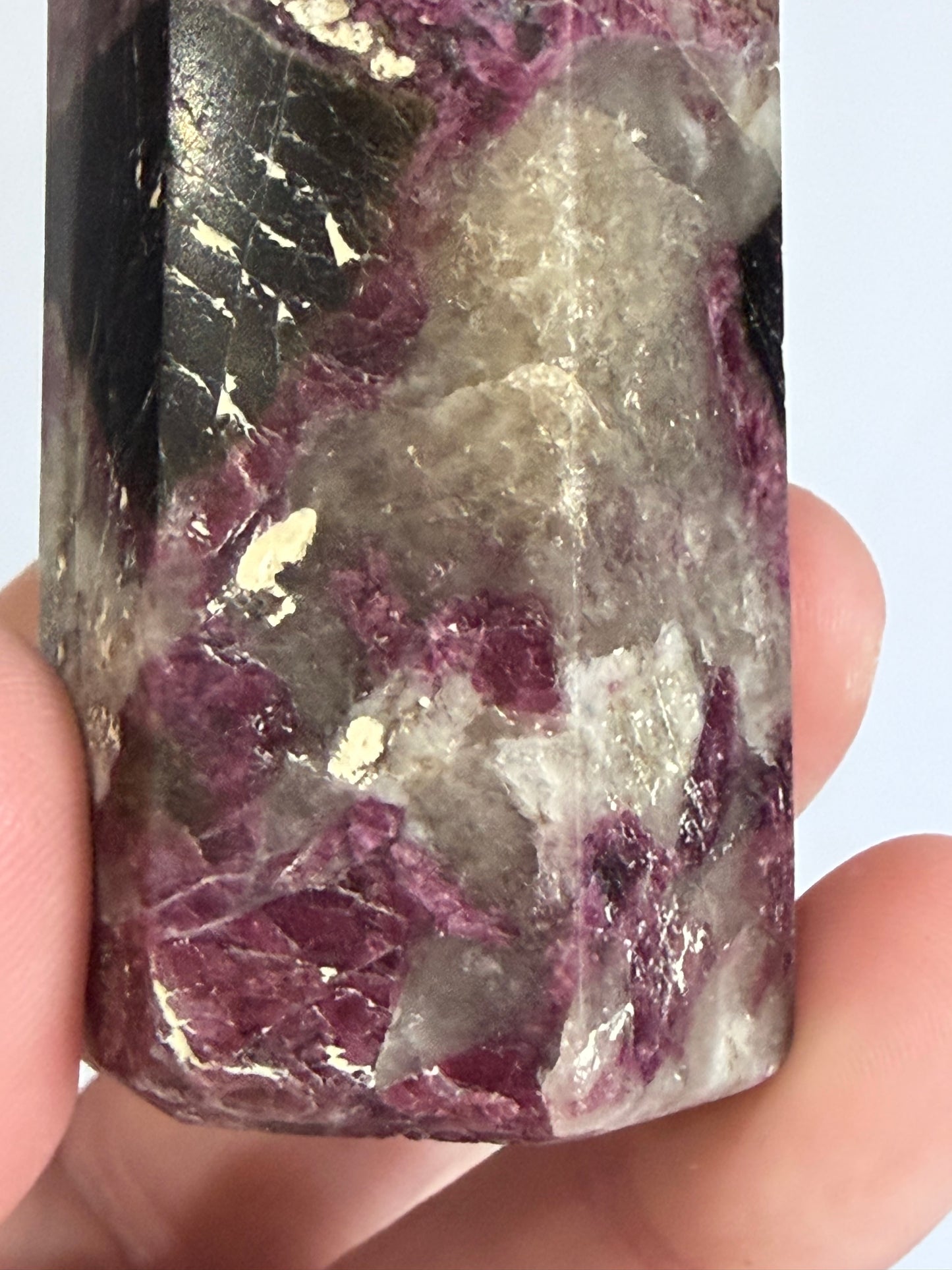 Pink Tourmaline in Quartz Crystal Tower – 9.2cm | 155g D