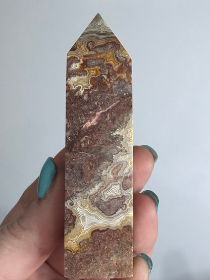 Mexican Crazy Lace Agate Tower –B