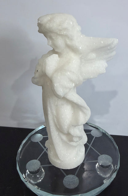 White Calcite Angel Crystal Carving – 15cm