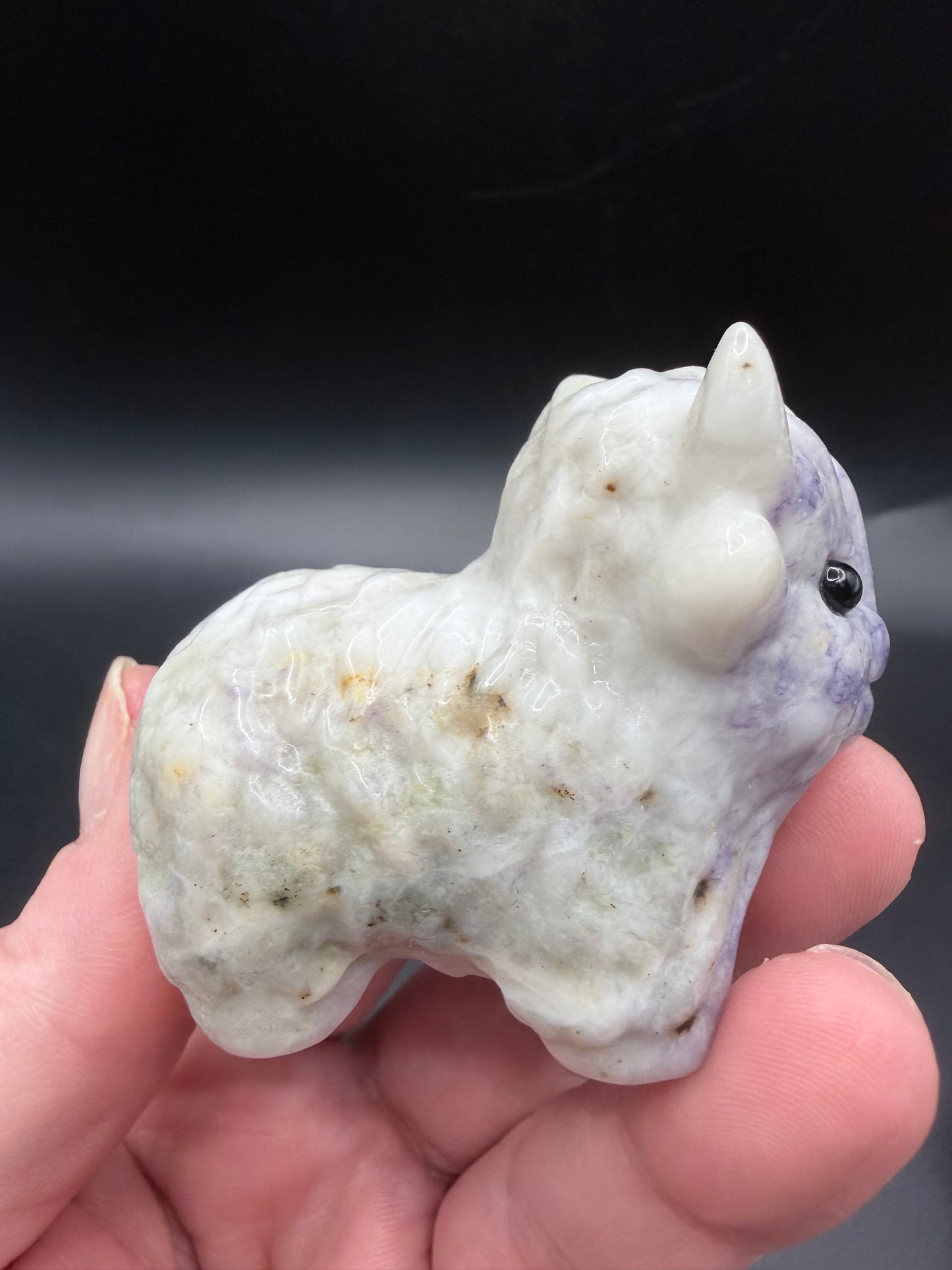 Tiffany Stone Highland Cow Crystal Carving – 5.5cm