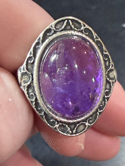 Natural Amethyst Ring | Adjustable Crystal Ring