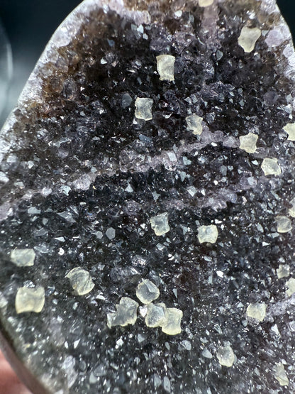 Red Amethyst with Calcite Cubes