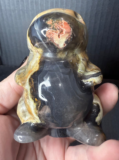 Volcano Agate T-Rex Dino | 365g | 8.5 × 6cm | Druzy Nose