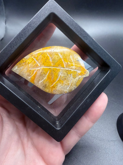 Bumblebee Jasper Leaf Carving