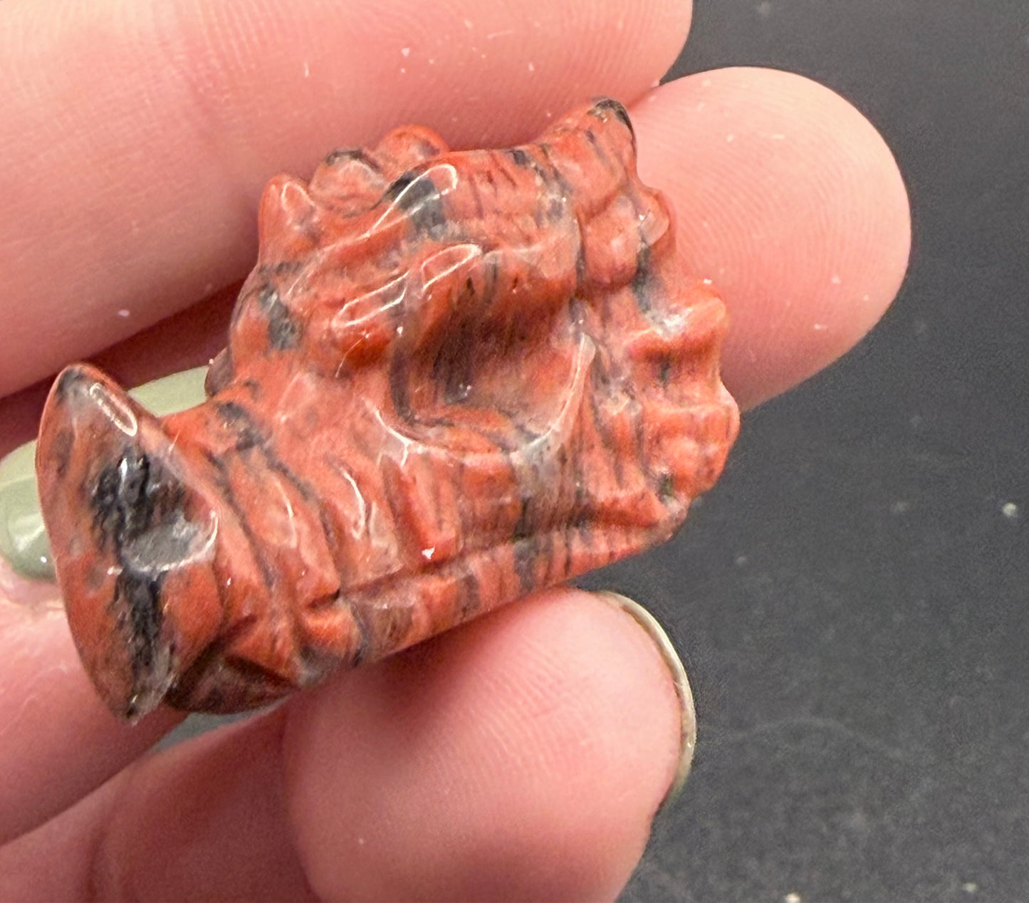Red Zebra Jasper Dragon Head – 3.2cm