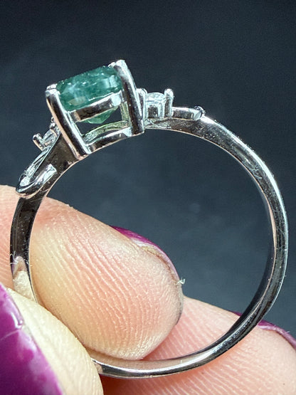 Sterling Silver 925 Moss Agate Ring – Size 8
