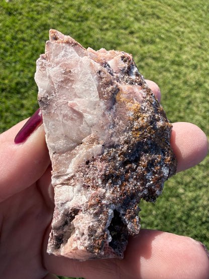 Manganese with Quartz Cluster