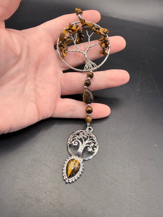 Tiger’s Eye Tree of Life Hanging Crystal