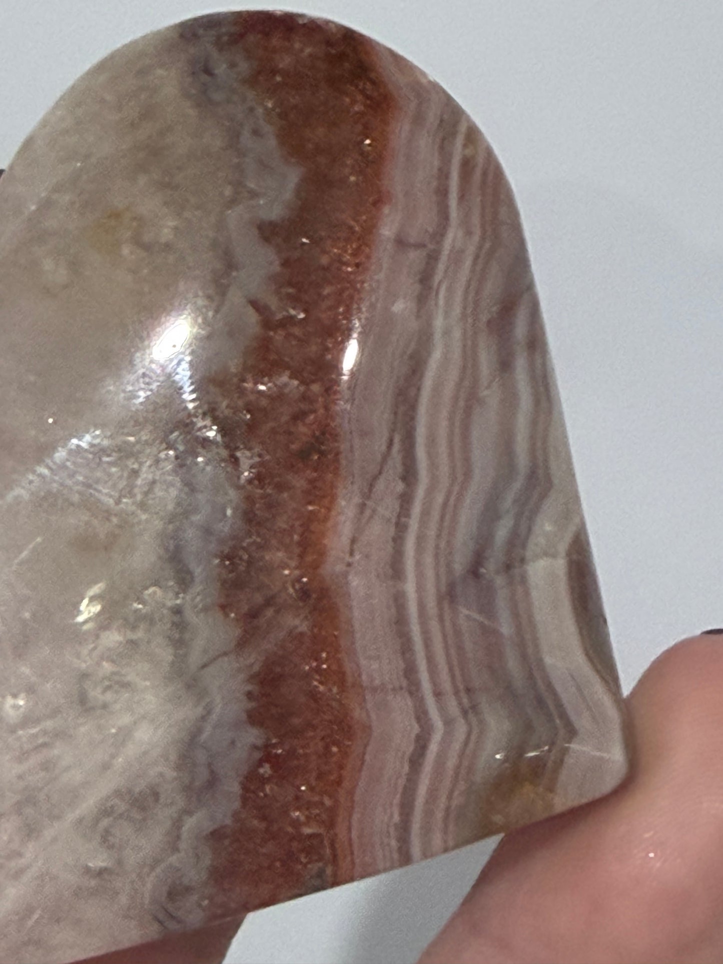 Amethyst & Banded Agate Heart 93g | 6.3 × 5.7 cm | Self-Standing G