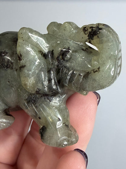 Labradorite Elephant Carving