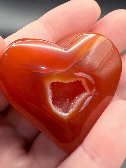 Druzy Carnelian Heart