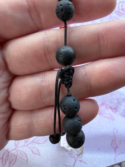 Adjustable 7 Chakra Lava Stone Bracelet