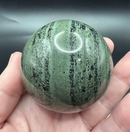 Green Hair Jasper Sphere – 6.3cm