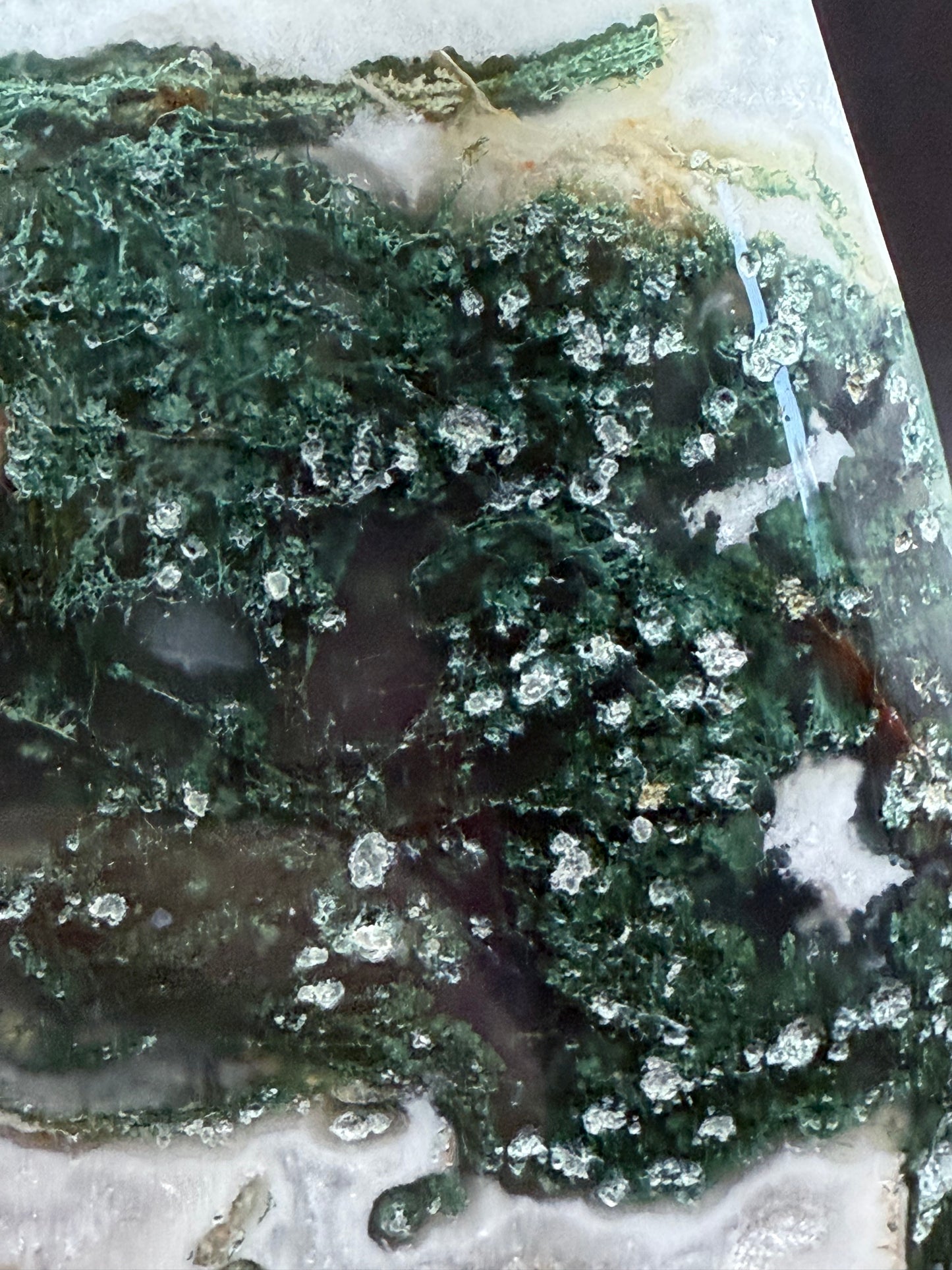Moss Agate Freeform with Druzy Caverns