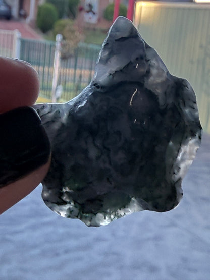 Moss Agate Mini Fox Mask