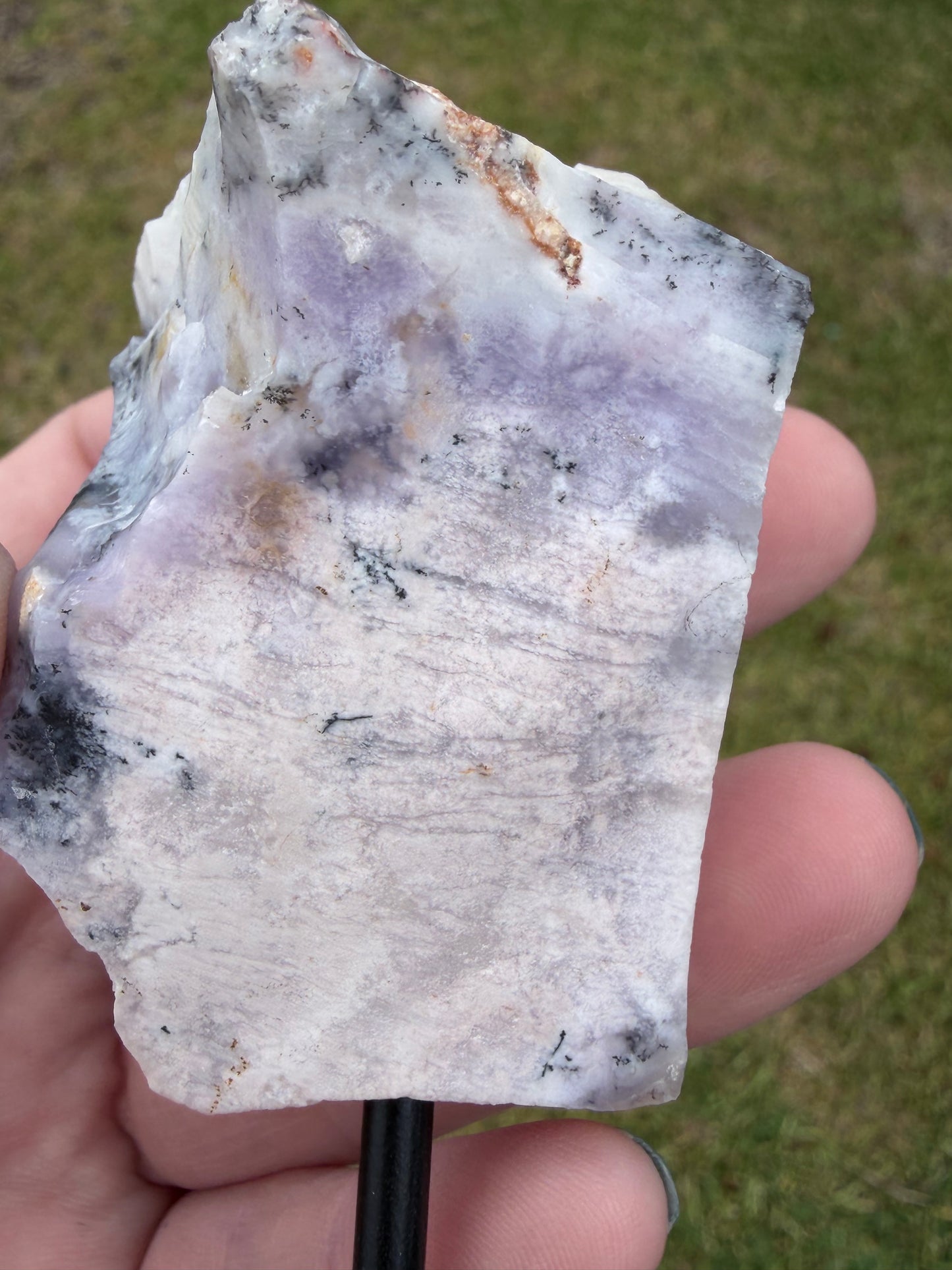 Dendritic Opal Slab on Stand (Merlinite-Style)