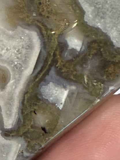 Moss Agate Druzy Heart – Self Standing C - 5.6cm