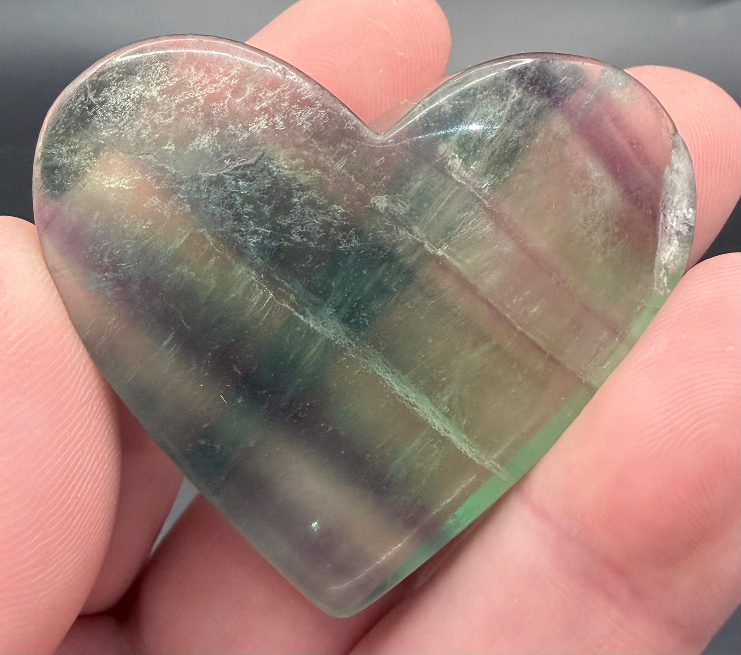 💜 Fluorite Heart assorted colours– 5cm