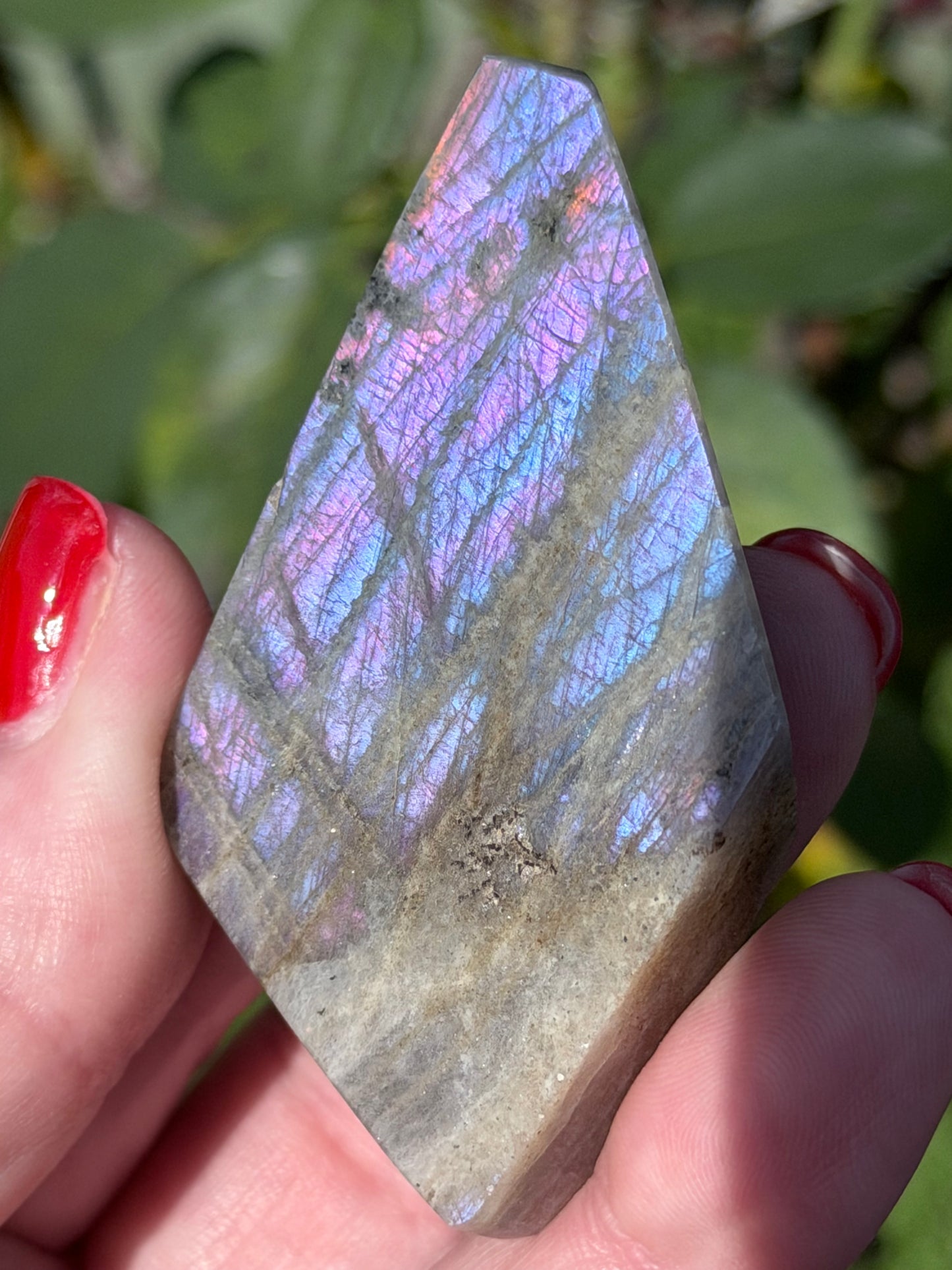 Labradorite Crystal Freeform – Purple & Pink Flash A