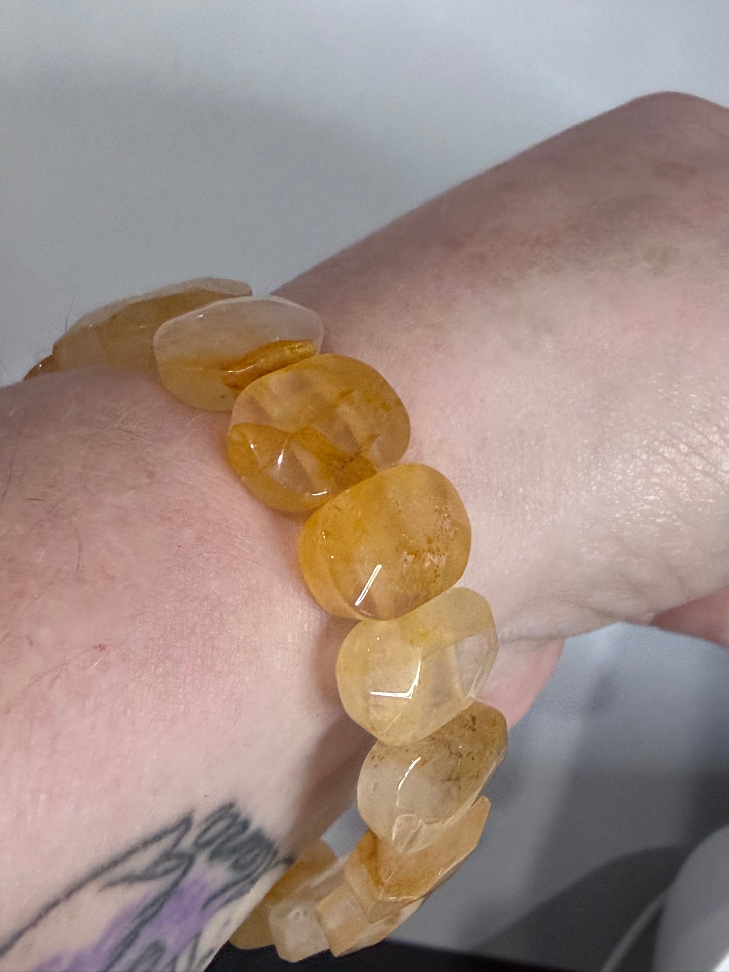 Faceted Honey Calcite Bracelet – Golden Confidence & Motivation Crystal | Solar Plexus Energy