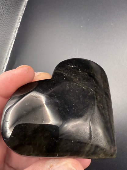 Gold Sheen Obsidian Heart