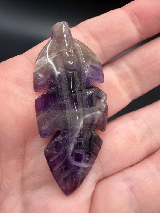 Amethyst Feather Carving