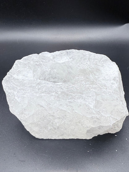 Clear Quartz Candle Holder