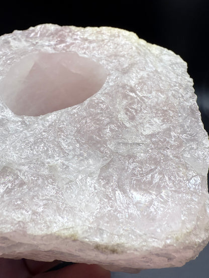 Rose Quartz Candle Holder