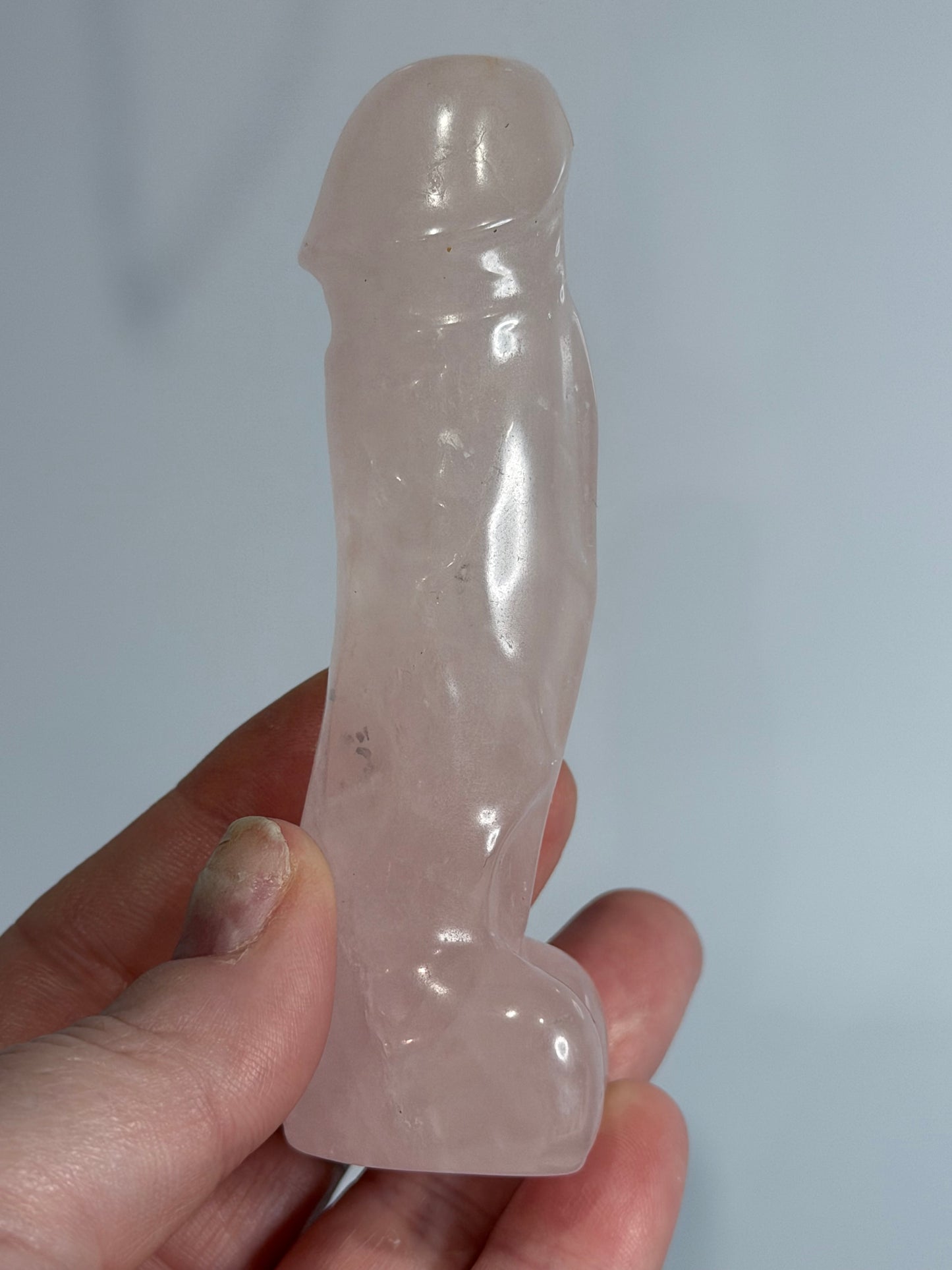 Rose Quartz Willy Carving – 10cm