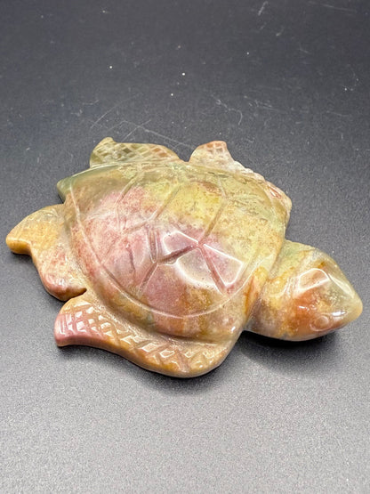 Ocean Jasper Turtle Carving