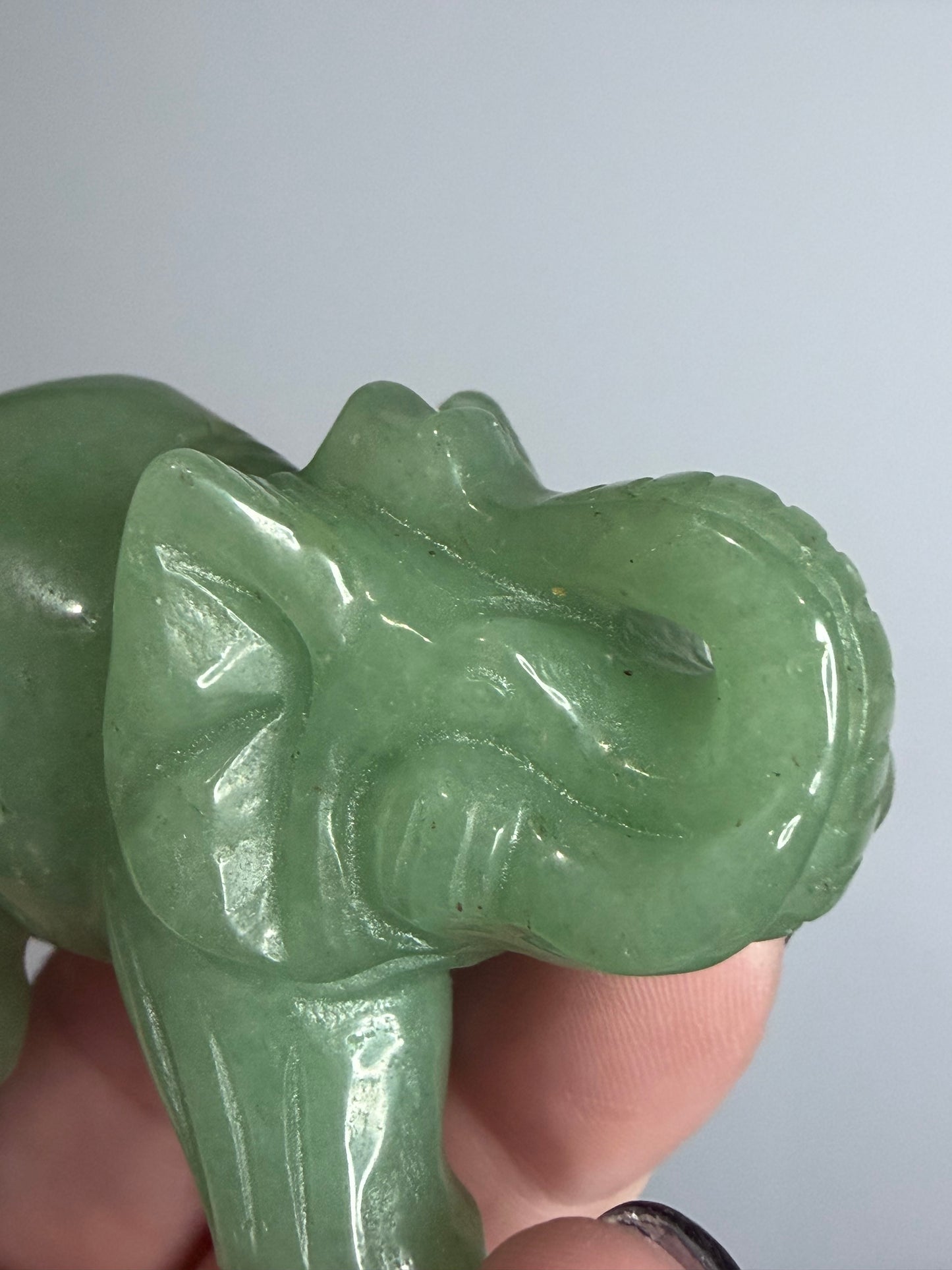 Green Aventurine Elephant Carving