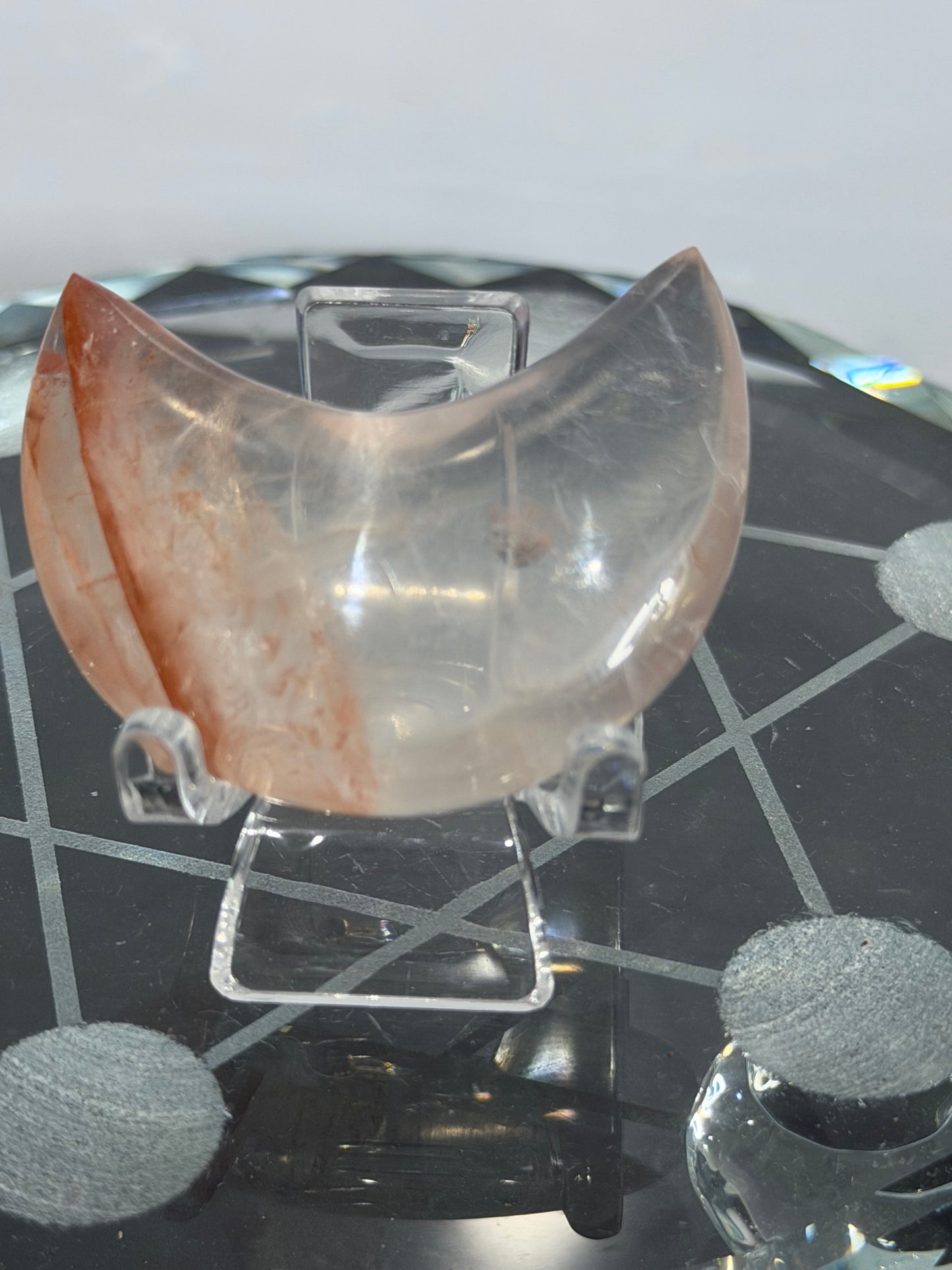 Fire Quartz Moon Carving – 5 cm (Pick Your Own)