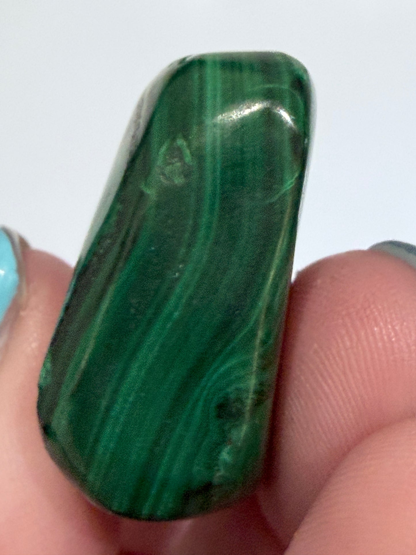 Malachite Polished Tumble Stone – Natural Banded Patterns C -