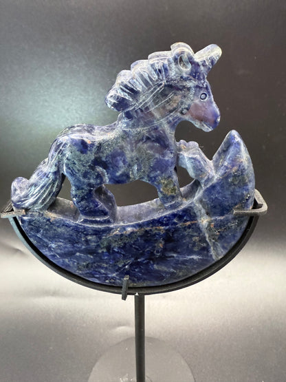 Sodalite Unicorn on Stand
