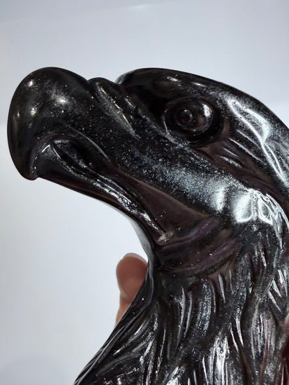 Black Obsidian Eagle Carving – 10 × 10 cm | 420 g