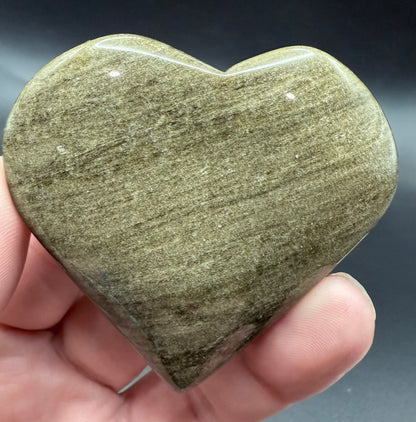 Golden Sheen Obsidian Heart – 6.4 x 6cm