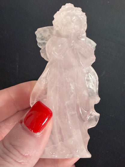 Rose Quartz Angel Crystal Carving – 10cm