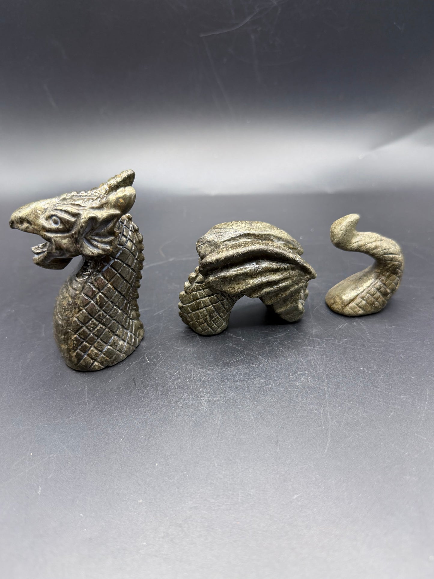 Pyrite Dragon Carving