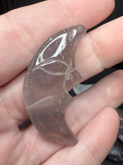 Small Moon Face Carvings (Assorted Crystals)