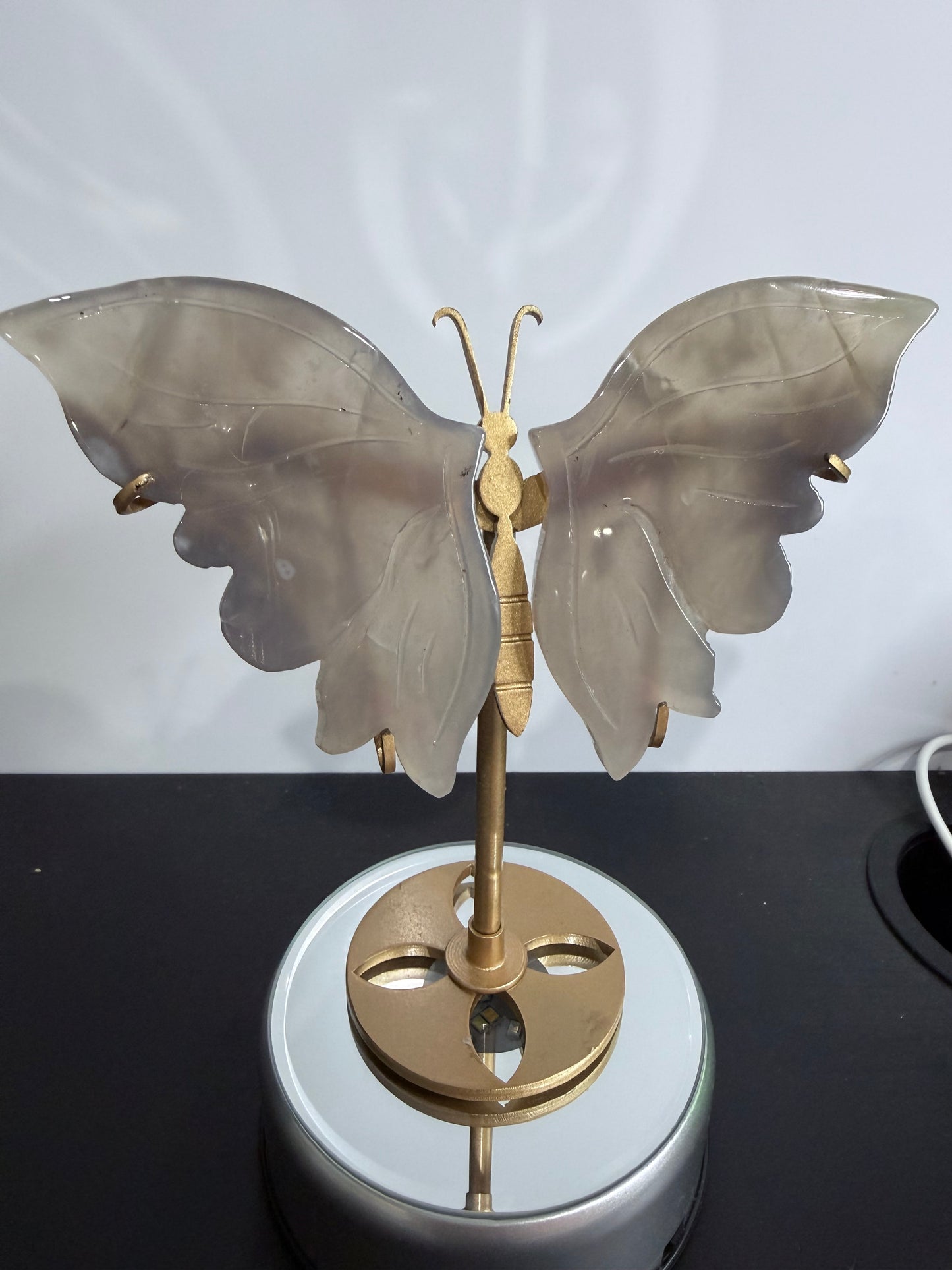 Grey Agate Butterfly Crystal Display on Stand – 15 cm

Calm • Balance • Gentle Grounding
