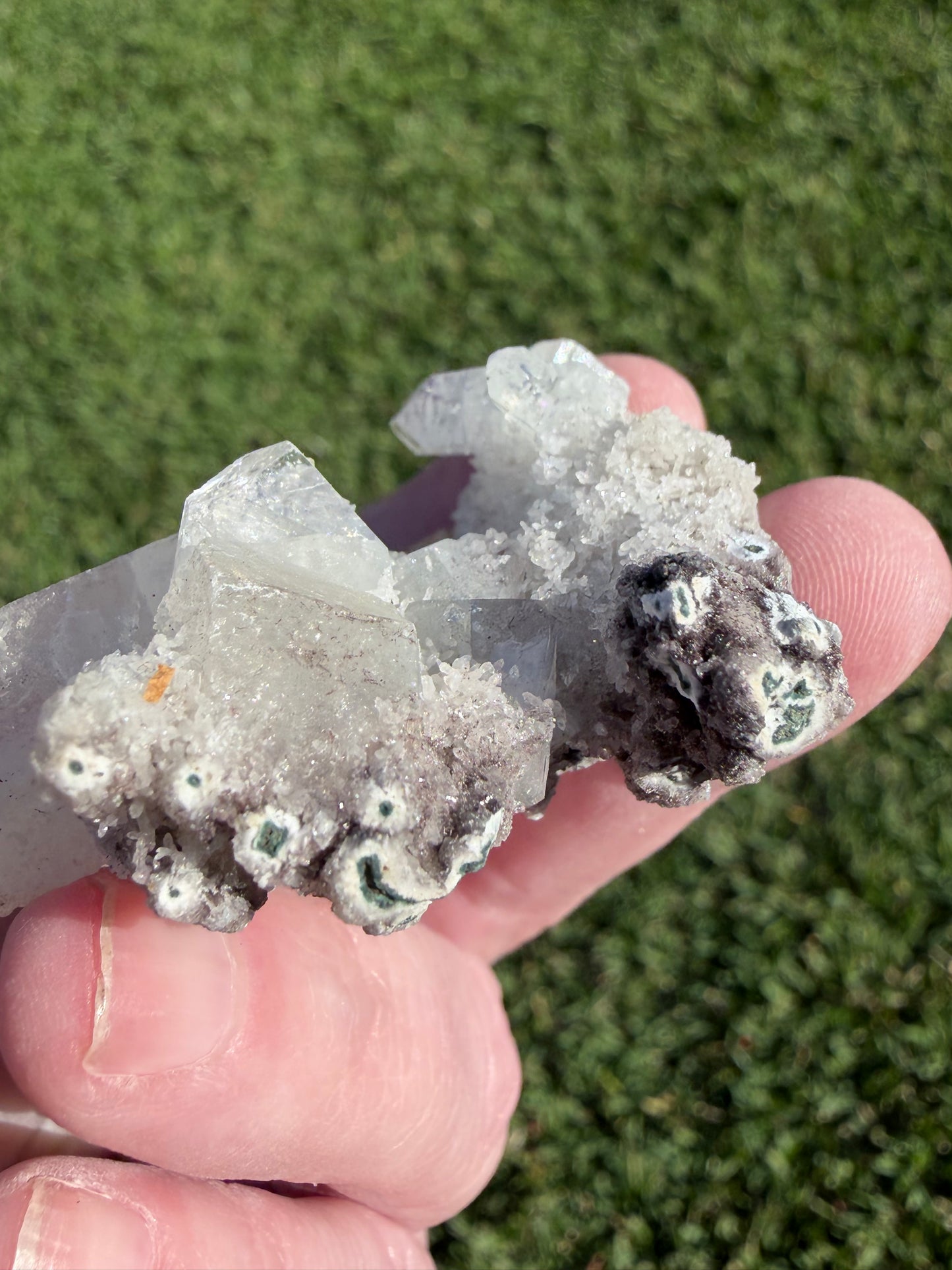 Jalgaon Apophyllite on Chalcedony with Celadonite | 33g