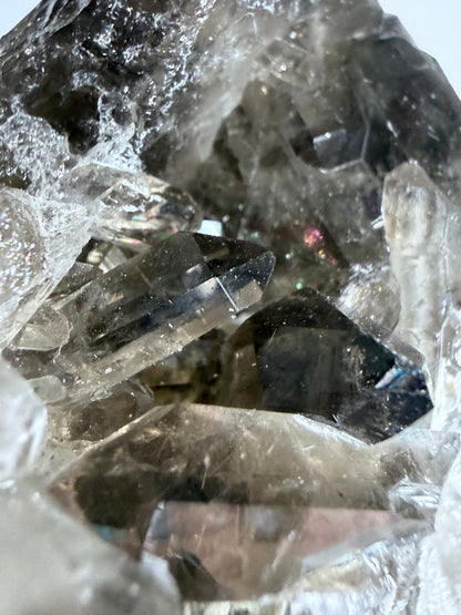Smoky Quartz Crystal Cluster on Milky Quartz Matrix 160g | Natural Brazilian -