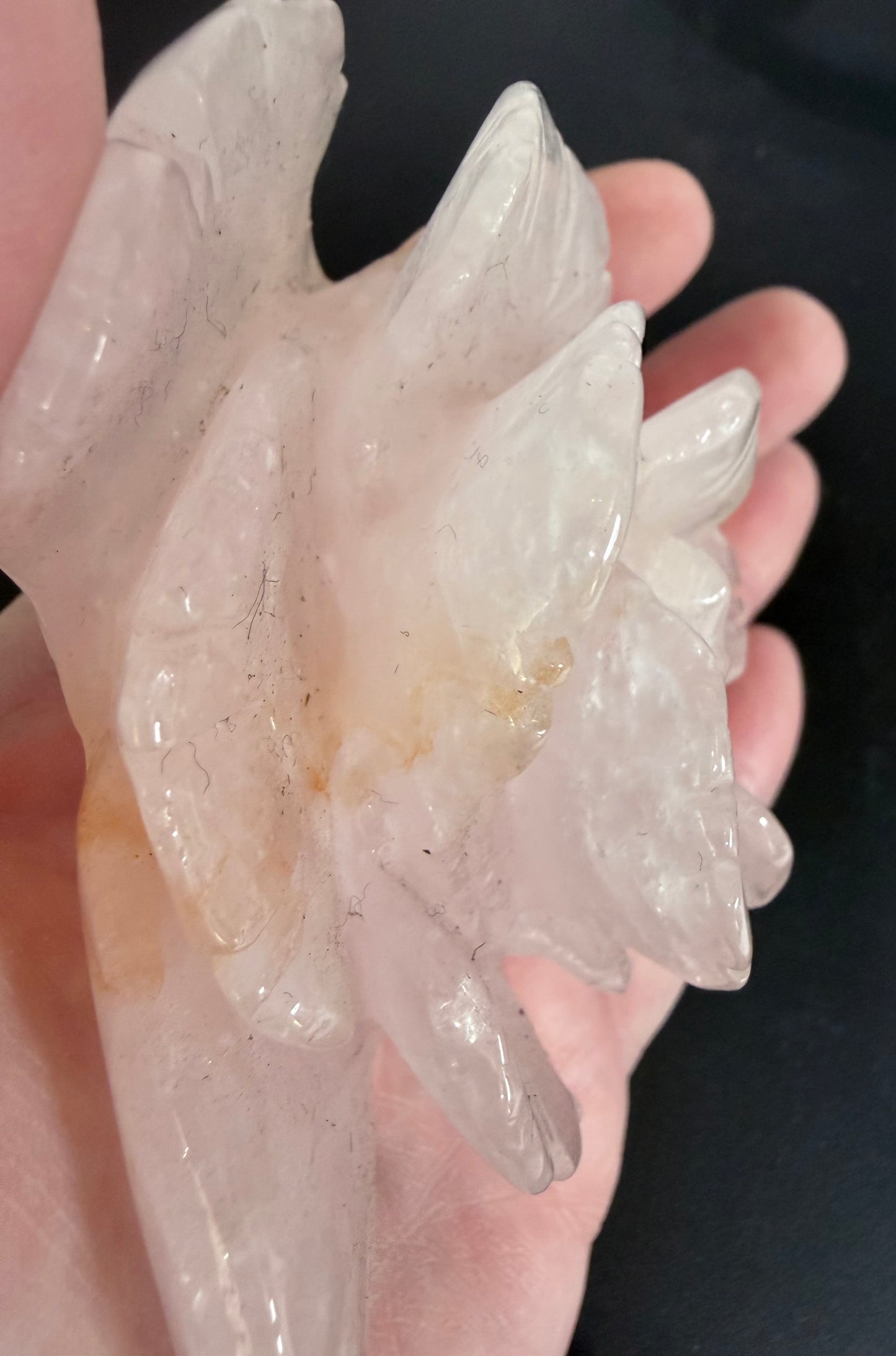 Rose Quartz Rose Carving with Light Base – 10 × 8 cm | 242g