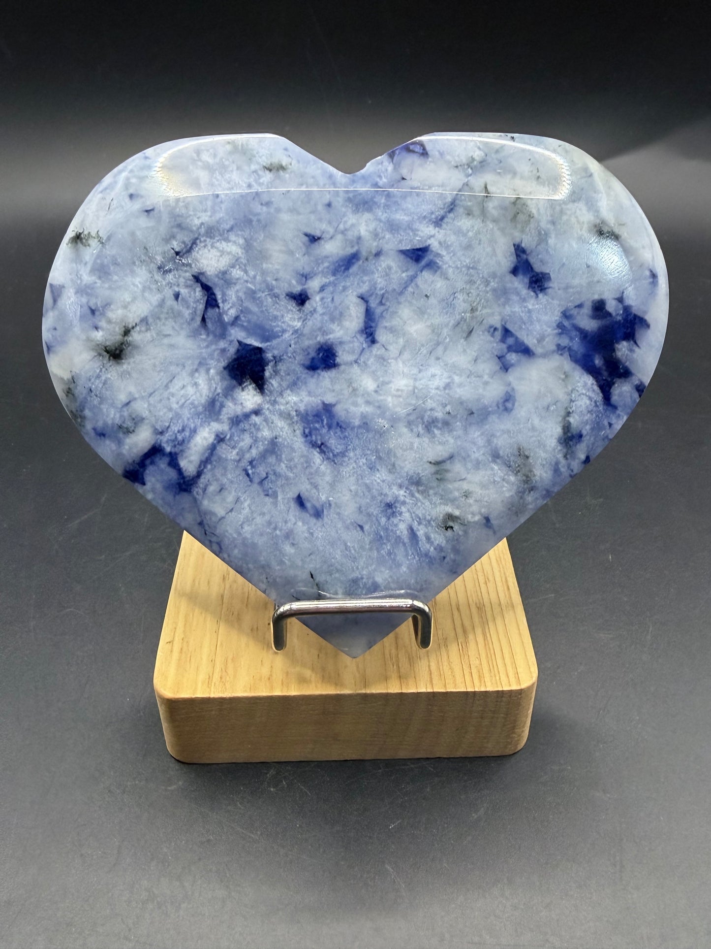 Dumortierite Heart – Includes Stand