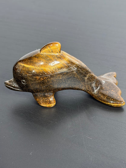 Tiger’s Eye Dolphin Carving