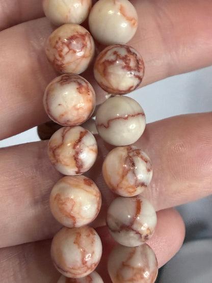 8mm Red Vein Jasper Bracelet Natural Jasper | Strength, Grounding & Stability