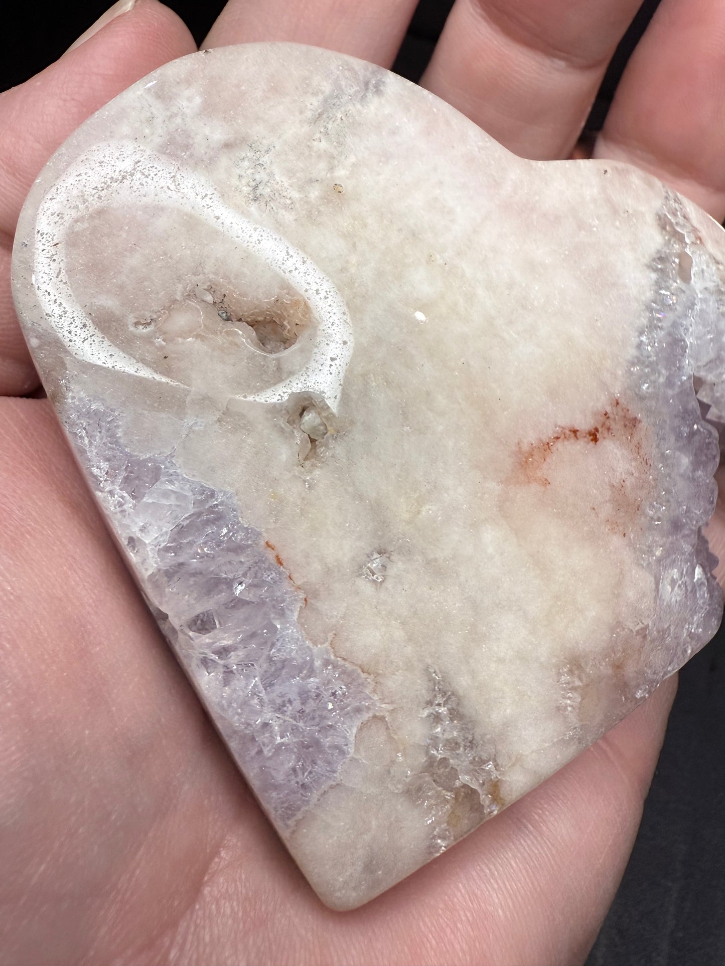 Pink Amethyst Heart on stand