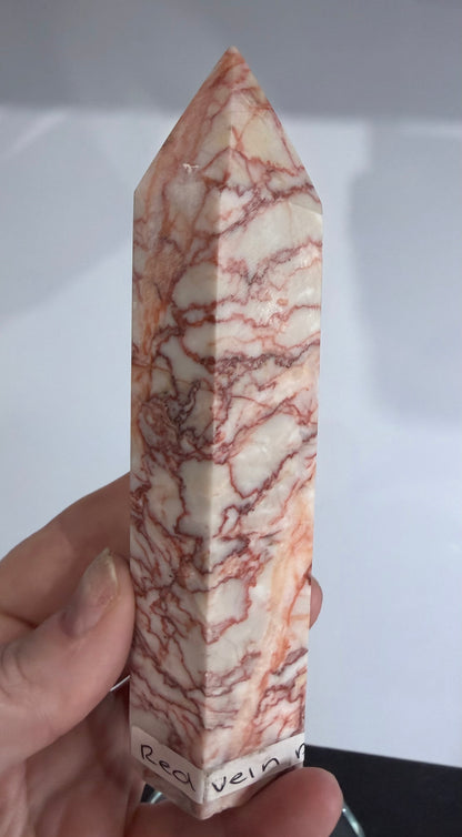 Red Vein Jasper Crystal Tower – 14cm | 330g A