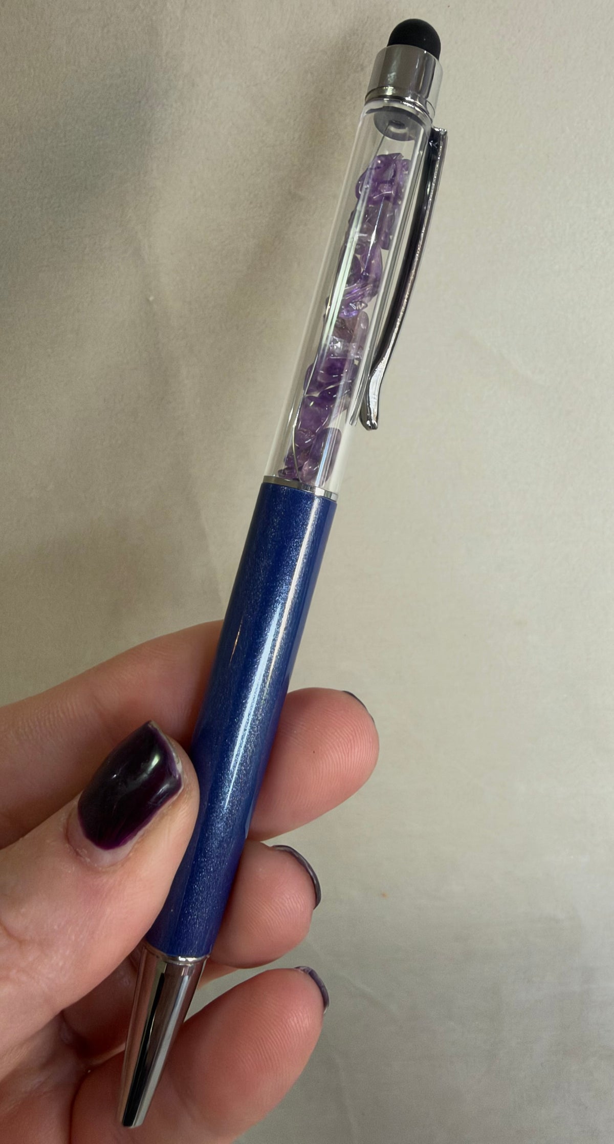 Crystal Chip Pen with Stylus – Assorted Crystals & Colours