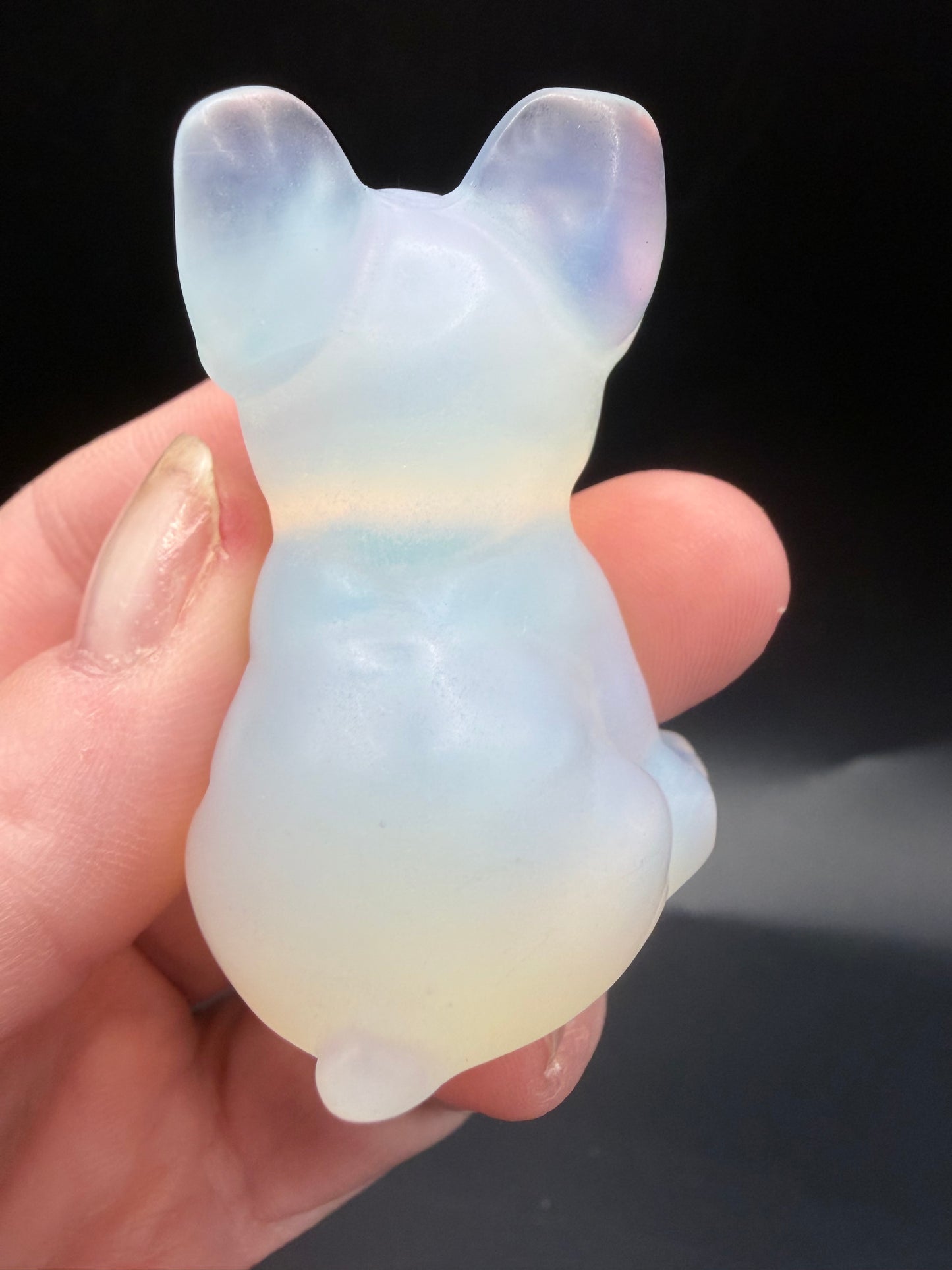 Opalite French Bulldog Carving – 5 cm